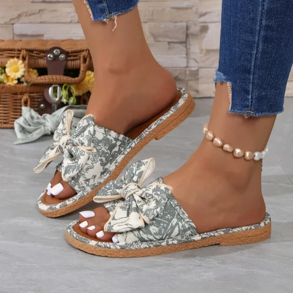 Women Slippers Summer Outdoor Bow-knot Comfortable Slippers Women Trend Beach Casual Sandals Brand Design Luxury Slides Women - Image 5