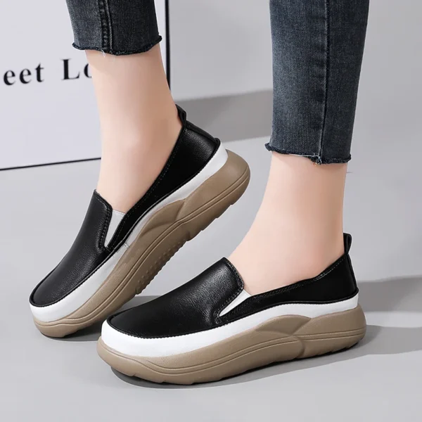 Women Shoes Flats Leather Sneakers Women 2022 Comfortable Female Casual Walking Footwear Fashion Large Size Loafers Shoes Women - Image 3