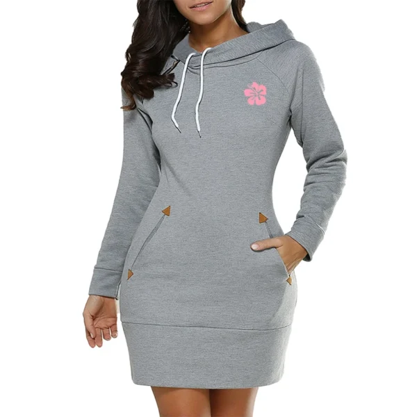 Dress for Women Hot Sales Printed Woman Knee-Length Dress Hooded Long Sleeve Casual Sports Skirt Daily Street Fashion Dress 2025 - Image 3