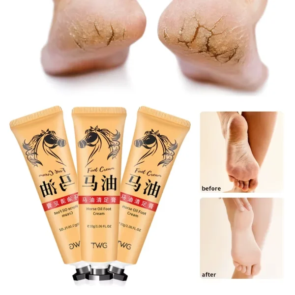Horse Oil Anti Crack Foot Cream Anti-Drying Heel Cracked Moisturizing Repair Hand Lotion Anti-Aging Nourishing Smooth Skin Care - Image 3