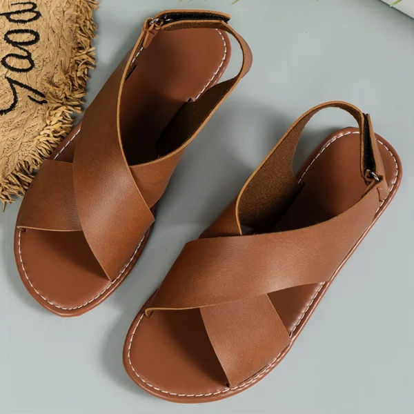 Women's Sandals 2025 Summer Shoes Women Flat Sandals Soft Pu Leather Sandalias De Mujer Summer Sandals Women Beach Footwear - Image 5