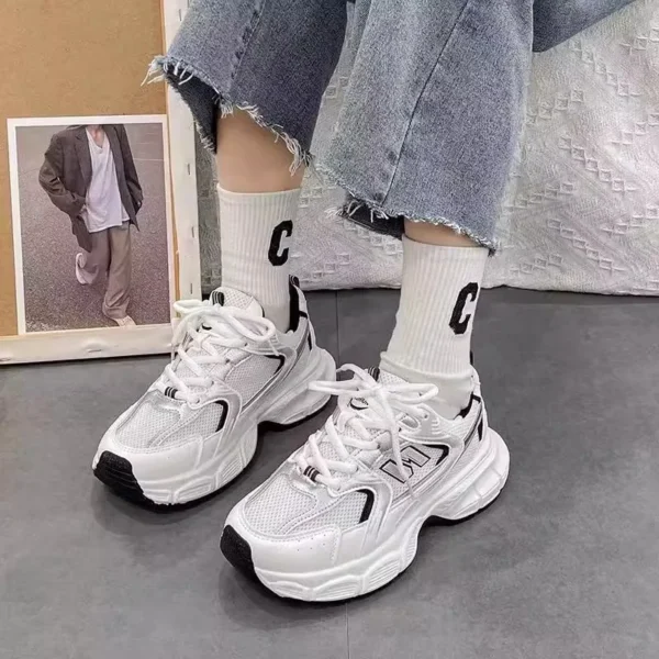 Brand Women Shoes New Women's Sports Shoes Outdoor Lightweight Mesh Breathable Sneakers Women Thick Sole Tennis Vulcanized Shoes - Image 4