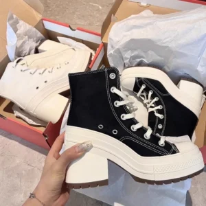 Women's High-heel Shoes Classic High Top Canvas Shoes Designer Platform Sneakers for Women Breathable Casual Shoes Zapatos Mujer