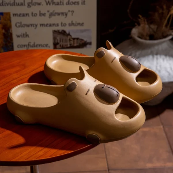 Women Cute Cartoon Capybara Slippers Men Popular Summer EVA Sandals Couple Unisex Home Shower Slides Indoor Outdoor House Shoes - Image 3