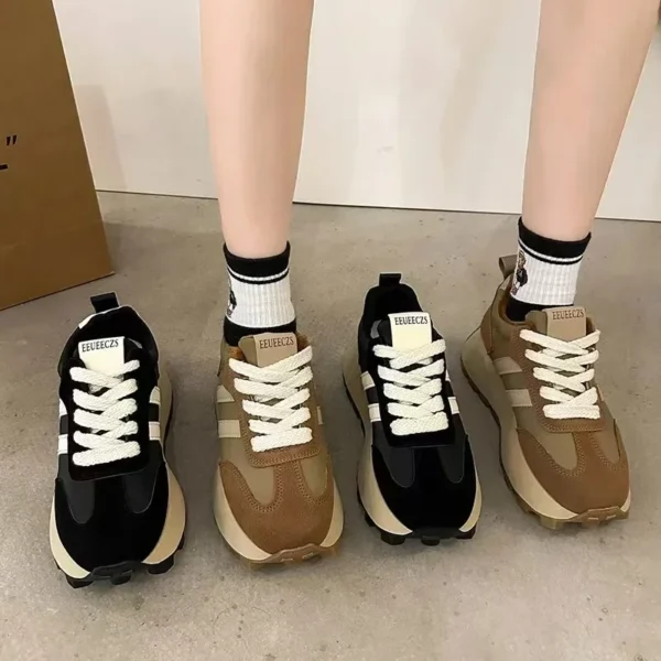 Women Sneakers Fashion Designer Platform Shoe Height Increasing Casual Sport Shoes for Women Lace Up Vulcanize Shoes Tenis Mujer - Image 4