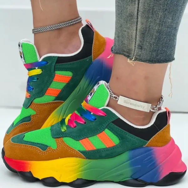 Women Sneakers Fashion Running Colorful Casual Sneakers Women Comfort Lace Up Outdoor Platform Shoes for Women Zapatos De Mujer - Image 3