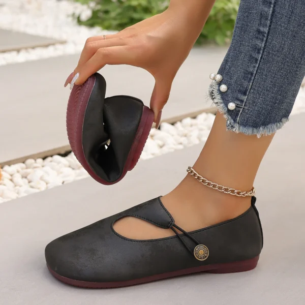 Women Sneakers 2024 New Retro Leisure Leather Shoes for Women Comfortable Slip-proof Breathable Round-headed Sneakers Women - Image 2