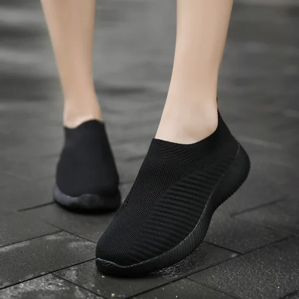 Spring Summer Women's Knitting Sneakers Casual Shoes Flats Slip on Loafers New Flats Female Mocassin Zapatos De Mujer Plus Size - Image 3